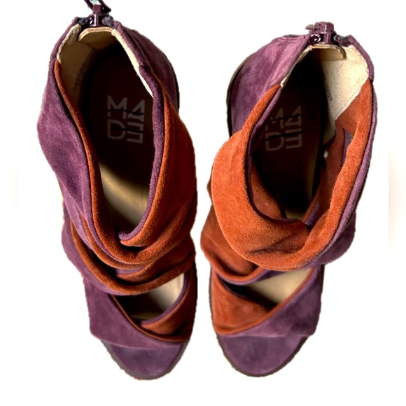 M4D3 Anthropologie Block Heel “Crawly Twist” Suede & Leather Sandal NWOT - Picture 6 of 7